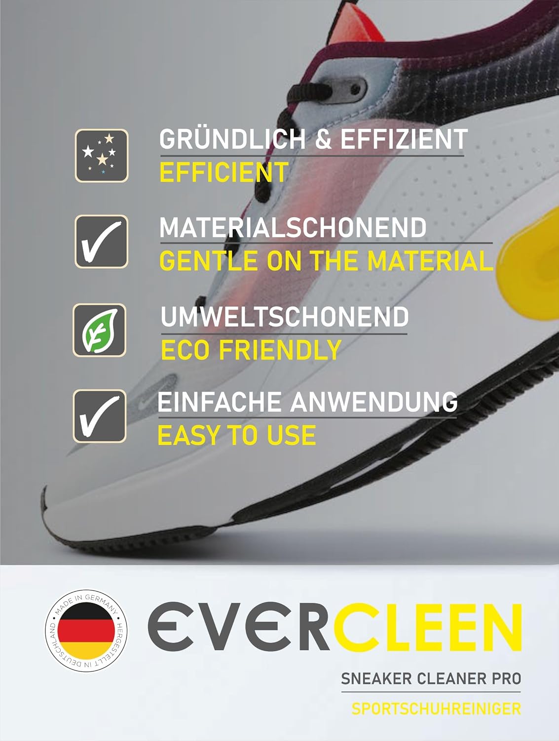 Veganer Sneaker Cleaner 500ml Made in deutschland ,Germany | EVERCLEEN