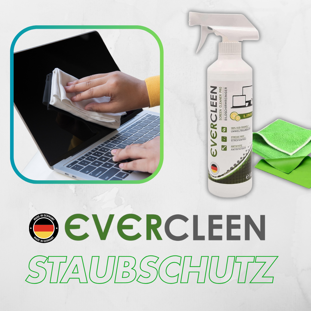 EVERCLEEN 2 GO Screen Cleaner Pro + EVERCLEEN Bildschirmreiniger 500ml + Refill 500ml + 4in1 Reiniungstool + Microfasertuch + Bürste