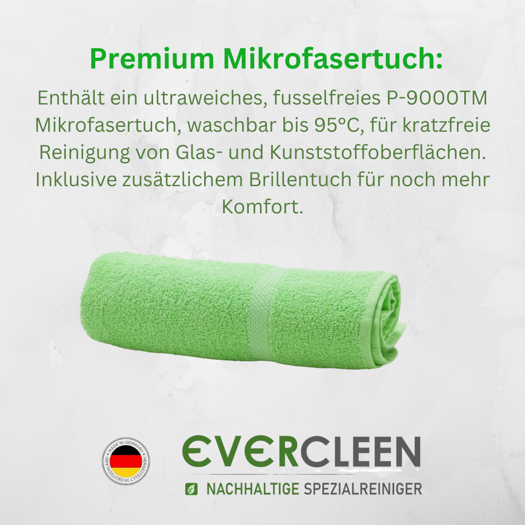 EVERCLEEN 2 GO Screen Cleaner Pro + EVERCLEEN Bildschirmreiniger 500ml + Refill 500ml + 4in1 Reiniungstool + Microfasertuch + Bürste