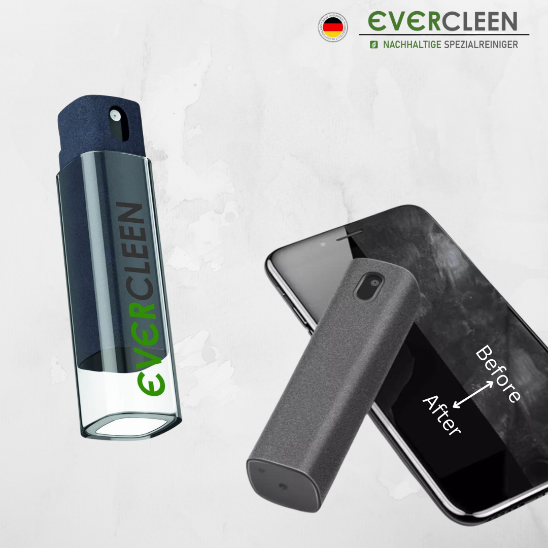 EVERCLEEN 2 GO Screen Cleaner Pro + EVERCLEEN Bildschirmreiniger 500ml + Refill 500ml + 4in1 Reiniungstool + Microfasertuch + Bürste